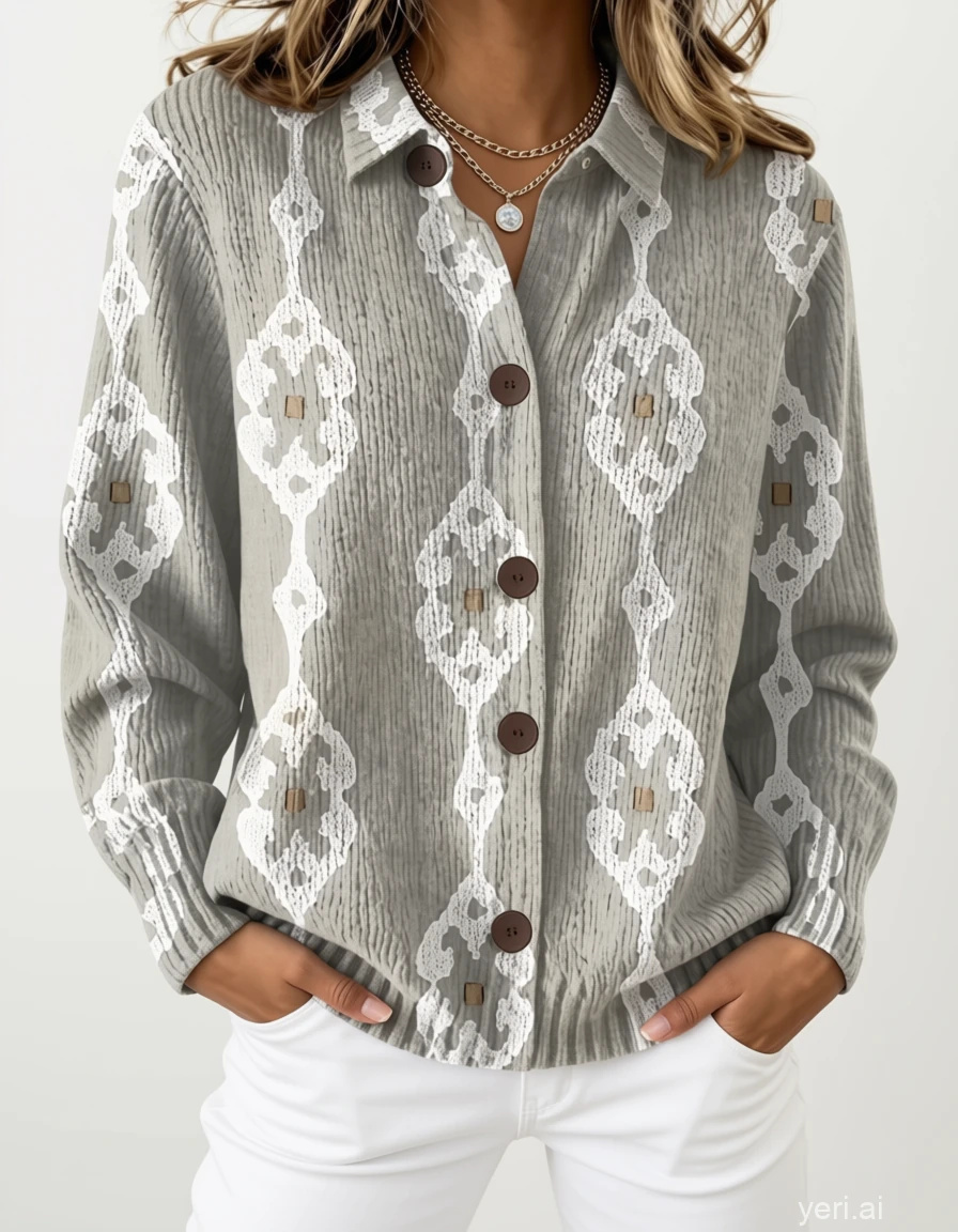 Pull à col imprimé
