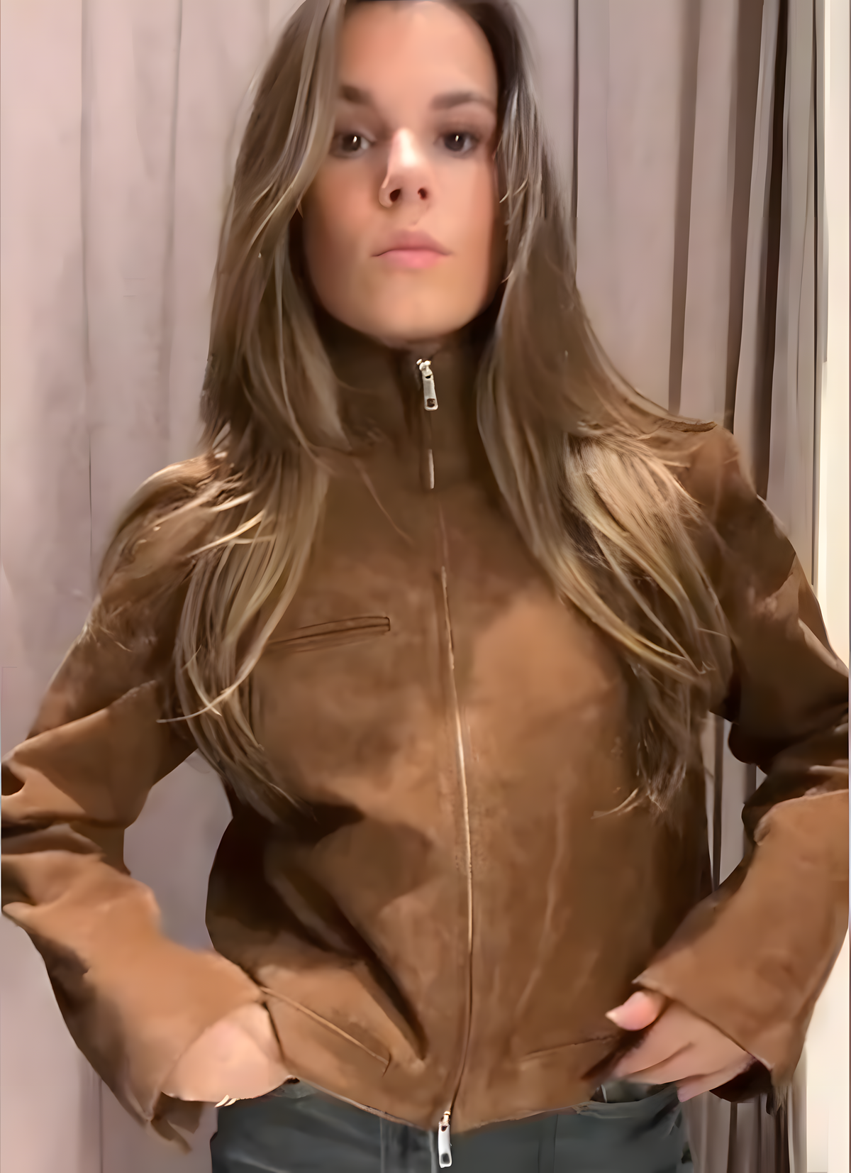 Veste courte en daim