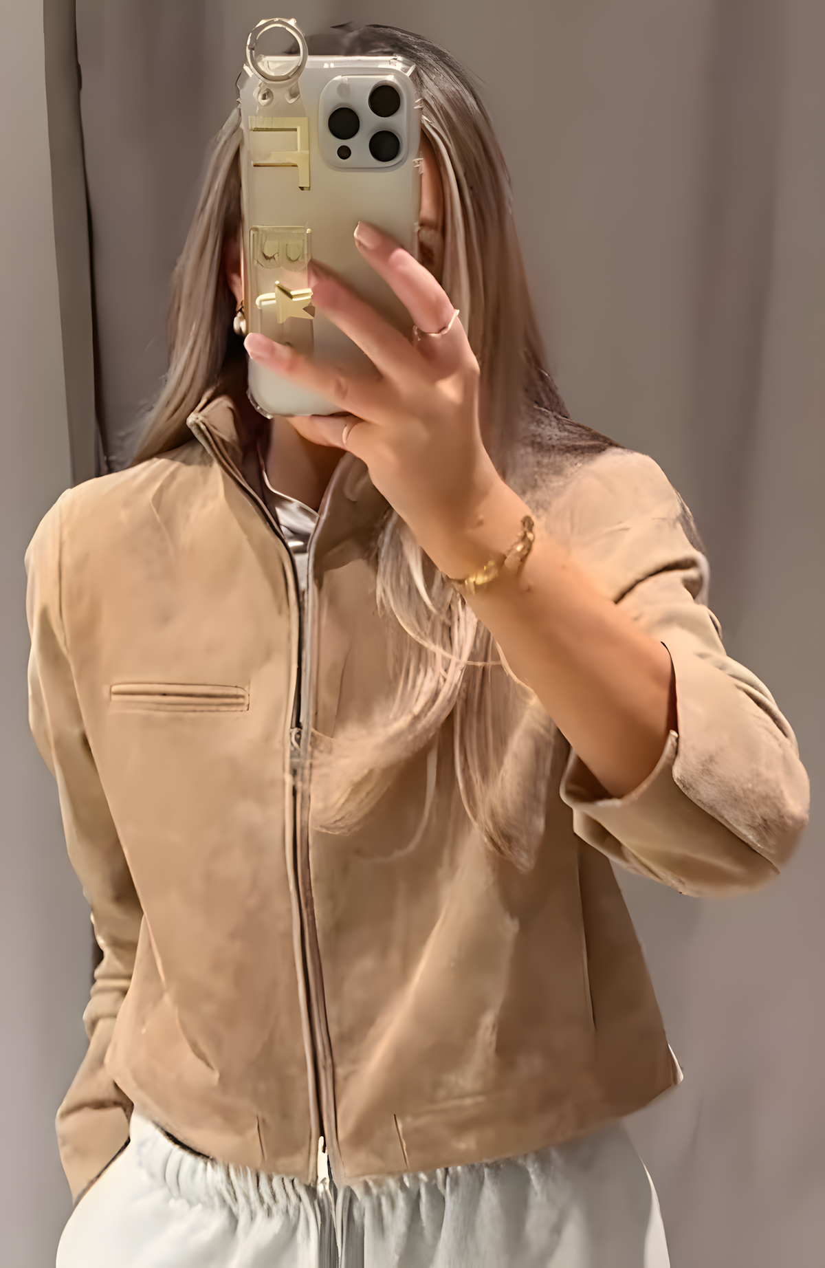 Veste courte en daim