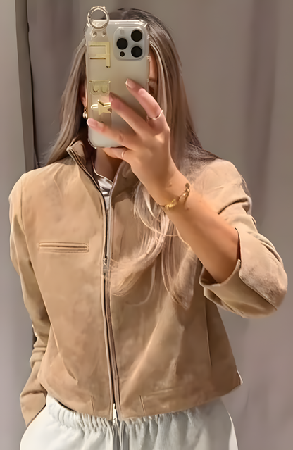 Veste courte en daim