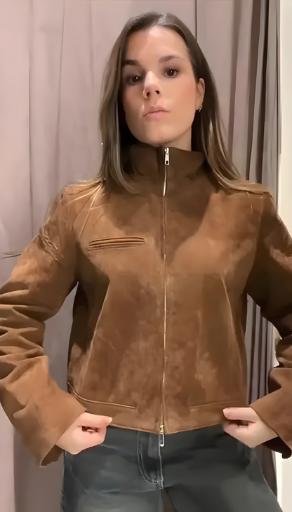 Veste courte en daim