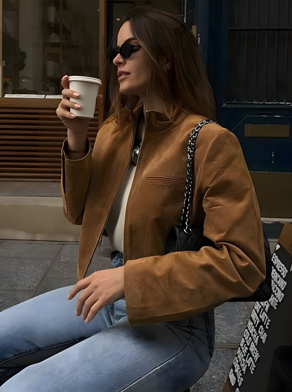 Veste courte en daim