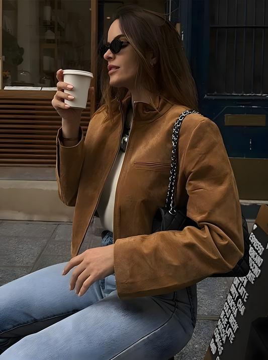 Veste courte en daim