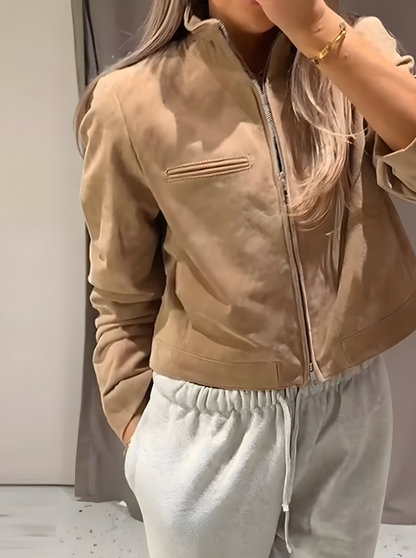 Veste courte en daim