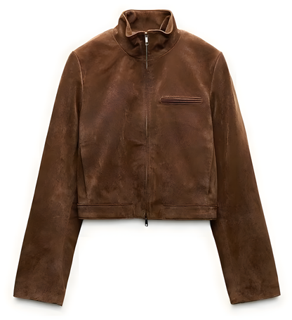 Veste courte en daim