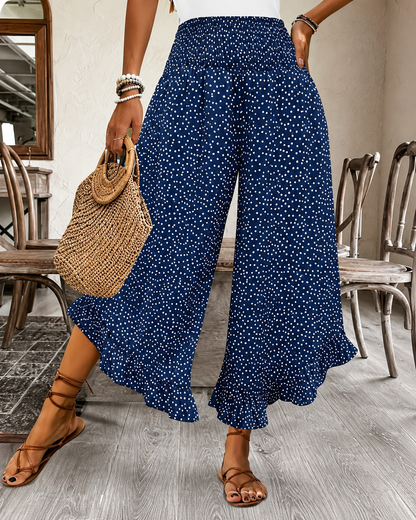 Pantalon décontracté à pois