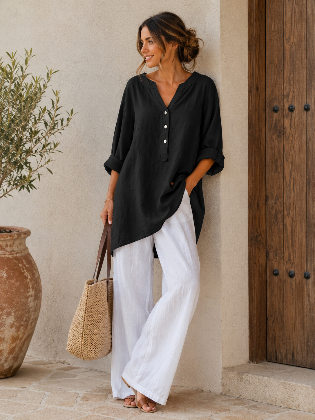 Chemise décontractée en coton